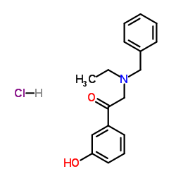 2-[Benzyl(ethyl)amino]-1-(3-hydroxyphenyl)ethanone hydrochloride (1:1)结构式