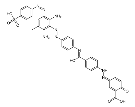 5-[[4-[[[4-[[2,6-diamino-3-methyl-5-[(4-sulphophenyl)azo]phenyl]azo]phenyl]amino]carbonyl]phenyl]azo]salicylic acid structure