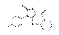 [4-amino-3-(4-methylphenyl)-2-sulfanylidene-1,3-thiazol-5-yl]-piperidin-1-ylmethanone结构式