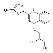 1,2-Propanediol, 3-((2-(5-amino-2-thienyl)-4-quinazolinyl)amino)-结构式