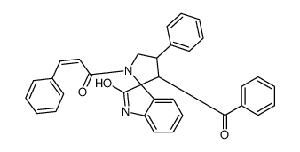 3'-benzoyl-4'-phenyl-1'-(3-phenylprop-2-enoyl)spiro[1H-indole-3,2'-pyrrolidine]-2-one结构式