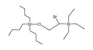 (1-bromo-2-((tributylstannyl)oxy)ethyl)triethylsilane Structure