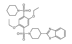 Piperidine, 4-(2-benzothiazolyl)-1-[[2,5-diethoxy-4-(1-piperidinylsulfonyl)phenyl]sulfonyl]- (9CI) structure