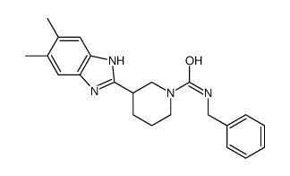 1-Piperidinecarboxamide,3-(5,6-dimethyl-1H-benzimidazol-2-yl)-N-(phenylmethyl)-(9CI) structure