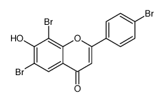 6,8-dibromo-2-(4-bromophenyl)-7-hydroxychromen-4-one Structure