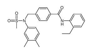 4-[(3,4-dimethyl-N-methylsulfonylanilino)methyl]-N-(2-ethylphenyl)benzamide结构式