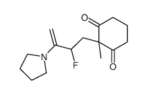 2-(2-fluoro-3-pyrrolidin-1-ylbut-3-enyl)-2-methylcyclohexane-1,3-dione结构式