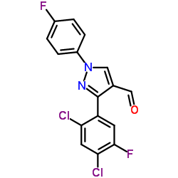 3-(2,4-Dichloro-5-fluorophenyl)-1-(4-fluorophenyl)-1H-pyrazole-4-carbaldehyde Structure