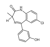 7-chloro-5-(3-hydroxy-phenyl)-3-methyl-1,3-dihydro-benzo[e][1,4]diazepin-2-one Structure