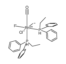 [RhMe(CO)ClI(ethyldiphenylphosphine)2]结构式