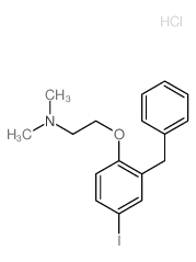 Ethanamine,2-[4-iodo-2-(phenylmethyl)phenoxy]-N,N-dimethyl-, hydrochloride (1:1) Structure