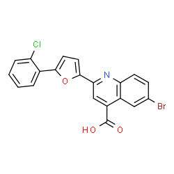 6-bromo-2-[5-(2-chlorophenyl)furan-2-yl]quinoline-4-carboxylic acid结构式