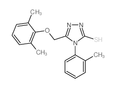 3H-1,2,4-Triazole-3-thione,5-[(2,6-dimethylphenoxy)methyl]-2,4-dihydro-4-(2-methylphenyl)- Structure