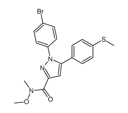 (1-(4-bromophenyl)-5-(4-methylthiophenyl)pyrazol-3-yl)-N-methoxy-N-methylcarboxamide Structure