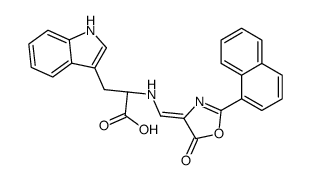 (2S)-3-(1H-indol-3-yl)-2-[(2-naphthalen-1-yl-5-oxo-1,3-oxazol-4-ylidene)methylamino]propanoic acid结构式