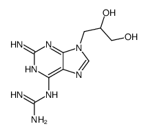 2-[2-amino-9-(2,3-dihydroxypropyl)purin-6-yl]guanidine结构式