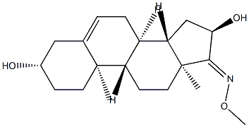 3β,16α-Dihydroxyandrost-5-en-17-one O-methyl oxime结构式