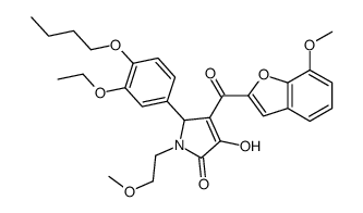 2-(4-butoxy-3-ethoxyphenyl)-4-hydroxy-3-(7-methoxy-1-benzofuran-2-carbonyl)-1-(2-methoxyethyl)-2H-pyrrol-5-one结构式