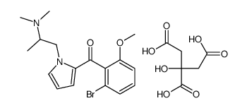 1-[2-(2-bromo-6-methoxybenzoyl)pyrrol-1-yl]propan-2-yl-dimethylazanium,2-(carboxymethyl)-2,4-dihydroxy-4-oxobutanoate结构式