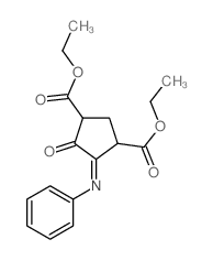 diethyl 4-oxo-5-phenylimino-cyclopentane-1,3-dicarboxylate structure