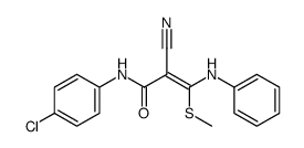 (Z)-N-(4-Chloro-phenyl)-2-cyano-3-methylsulfanyl-3-phenylamino-acrylamide结构式
