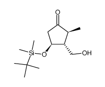 (2S,3R,4S)-4-{[tert-butyl(dimethyl)silyl]oxy}-3-(hydroxymethyl)-2-methylcyclopentanone结构式