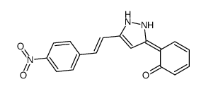 6-[5-[2-(4-nitrophenyl)ethenyl]-1,2-dihydropyrazol-3-ylidene]cyclohexa-2,4-dien-1-one结构式