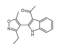 1-[2-(3-ethyl-5-methyl-1,2-oxazol-4-yl)-1H-indol-3-yl]ethanone结构式