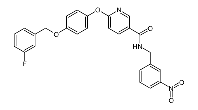 6-[4-(3-Fluoro-benzyloxy)-phenoxy]-N-(3-nitro-benzyl)-nicotinamide结构式