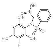 2-[benzenesulfonyl-(3-fluoro-2,4,6-trimethyl-phenyl)amino]acetic acid structure