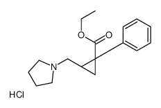 ethyl (1R,2S)-1-phenyl-2-(pyrrolidin-1-ium-1-ylmethyl)cyclopropane-1-carboxylate,chloride结构式