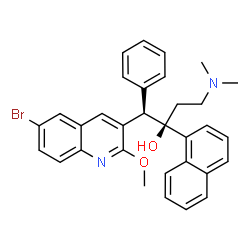 (1R,2R)-1-(6-bromo-2-methoxyquinolin-3-yl)-4-(dimethylamino)-2-(naphthalen-1-yl)-1-phenylbutan-2-ol结构式