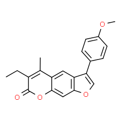 6-ethyl-3-(4-methoxyphenyl)-5-methylfuro[3,2-g]chromen-7-one结构式