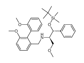 (1R,2R)-1-((tert-butyldimethylsilyl)oxy)-N-((2',6-dimethoxy-[1,1'-biphenyl]-2-yl)methyl)-3-methoxy-1-phenylpropan-2-amine结构式