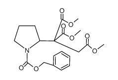 2-(1-Benzyloxycarbonyl-pyrrolidin-2-yl)-2-methoxycarbonyl-succinic acid dimethyl ester Structure