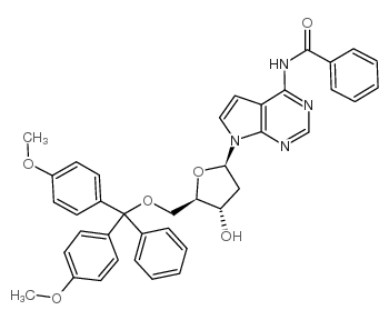 n4-benzoyl-5'-o-(dimethoxytrityl)-7-deaza-2'-deoxyadenosine结构式