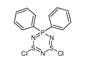 (1S,3R)-1,3-Dichloro-5,5-diphenyl-1λ4,3λ4,5λ5-[1,3,2,4,6,5]dithiatriazaphosphinine结构式