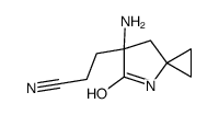 3-(6-amino-5-oxo-4-azaspiro[2.4]heptan-6-yl)propanenitrile结构式