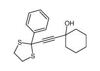 1-[2-(2-phenyl-1,3-dithiolan-2-yl)ethynyl]cyclohexan-1-ol结构式