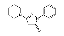 3H-Pyrazol-3-one, 2,4-dihydro-2-phenyl-5-(1-piperidinyl)结构式