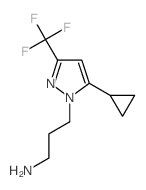 3-[5-Cyclopropyl-3-(trifluoromethyl)-1H-pyrazol-1-yl]propan-1-amine结构式