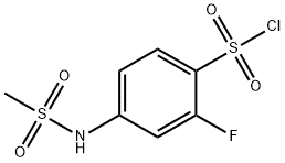 2-fluoro-4-methanesulfonamidobenzene-1-sulfonyl chloride Structure