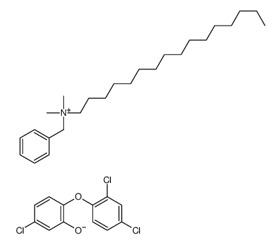 benzyl(hexadecyl)dimethylammonium, salt with 5-chloro-2-(2,4-dichlorophenoxy)phenol (1:1) structure