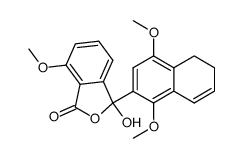 3-(5'6'-dihydro-1'4'-dimethoxynaphthyl-2')-3-hydroxy-7-methoxy-1(3H) isobenzofuranone结构式