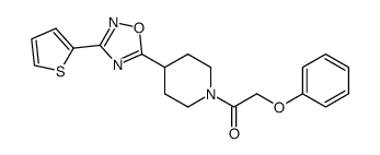 2-phenoxy-1-[4-(3-thiophen-2-yl[1,2,4]oxadiazol-5-yl)piperid-1-yl]ethanone结构式