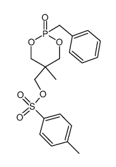 Toluene-4-sulfonic acid 2-benzyl-5-methyl-2-oxo-2λ5-[1,3,2]dioxaphosphinan-5-ylmethyl ester结构式