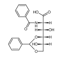2-Benzamido-4,6-O-benzyliden-2-deoxy-D-gluconsaeure结构式