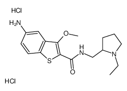 5-amino-N-[(1-ethylpyrrolidin-2-yl)methyl]-3-methoxybenzo[b]thiophene-2-carboxamide dihydrochloride结构式
