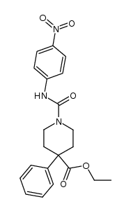 1-(4-nitro-phenylcarbamoyl)-4-phenyl-piperidine-4-carboxylic acid ethyl ester Structure