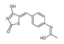 N-[4-[(2,4-dioxo-1,3-thiazolidin-5-ylidene)methyl]phenyl]acetamide Structure